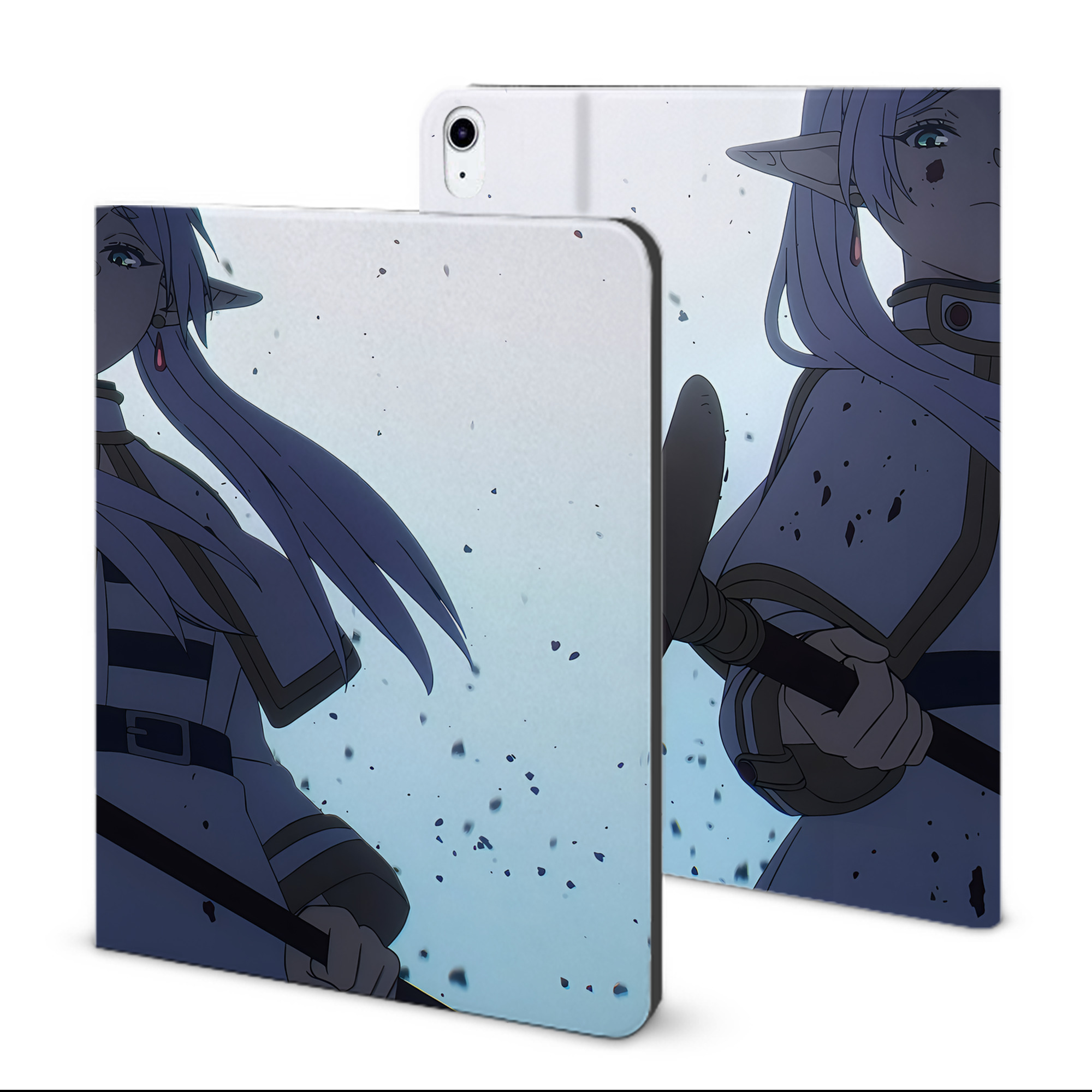 （画像用） 葬送のフリーレン Frieren IPad ケース ブック型 PUレザー TPU 耐衝撃 軽量 薄型 ペン収納なし 全面保護 IPad 各モデル対応